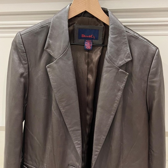 Denim & Co. 100% Leather Mens Blazer Jacket Medium Brown Classic Style - Picture 10 of 10